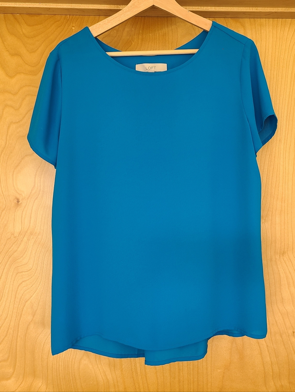 LOFT Cerulean Blue Short Sleeve Blouse Size Medium